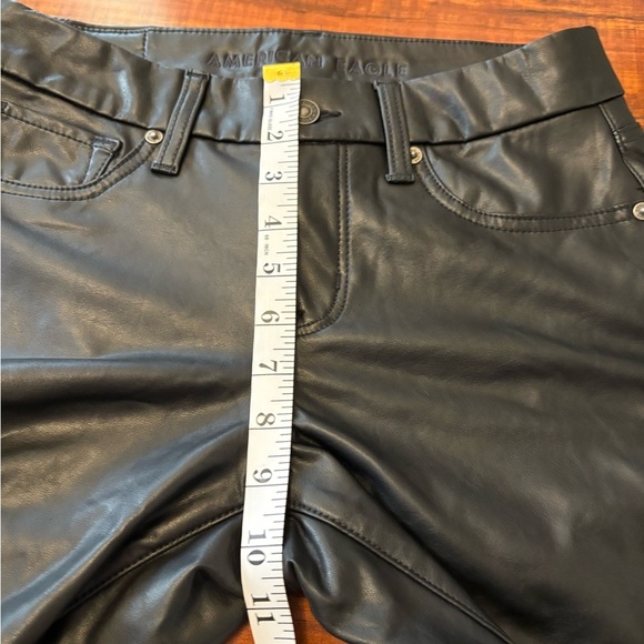 AmericanEagle outfitters black faux leather curvy classic bootcut jeans 28 short - Picture 15 of 16